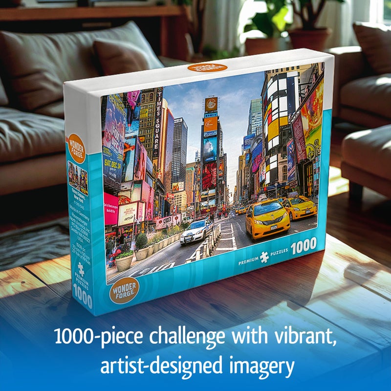 Wonder Forge Times Square New York 1000 Piece Jigsaw Puzzle for Adults | Unique  Perfectly-Fitting Pieces | Fun  Vibrant Imagery |   Exclusive - Image 3